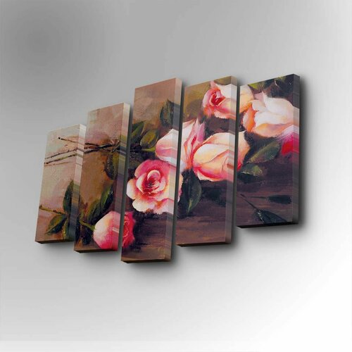 Wallity 5PUC-007 multicolor decorative canvas painting (5 pieces) Slike