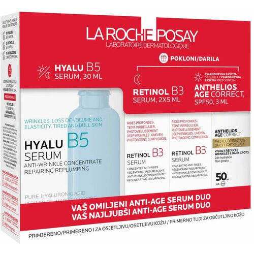 La Roche Posay hyalu B5 serum 30 ml + retinol B3 serum 2 x 5ml + anthelios age correct 3 ml gratis Slike