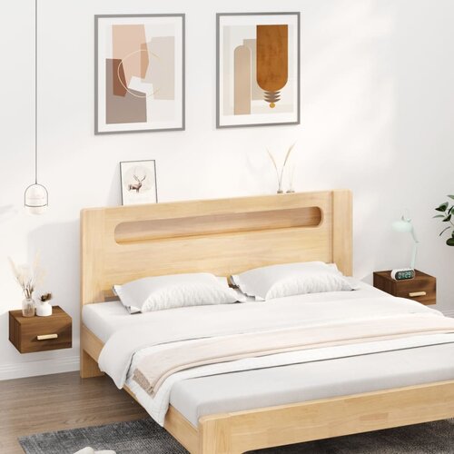 vidaXL zidni noćni ormarići 2 kom smeđa boja hrasta 35 x 35 x 20 cm Cijene