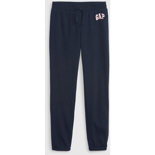 GAP Dark blue girls' jogger sweatpants logo french terry Cene