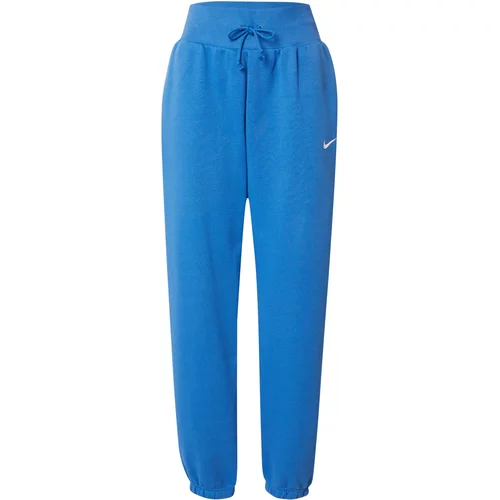Nike Sportswear Hlače 'Phoenix Fleece' kraljevo modra / bela