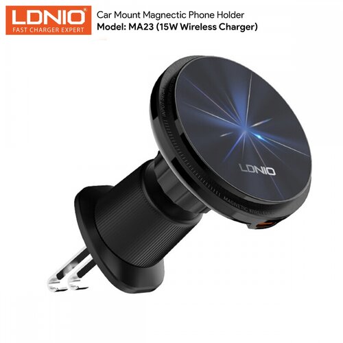  Auto stalak za ventilaciju LDNIO MA23 15W Wireless magnetic crni Slike
