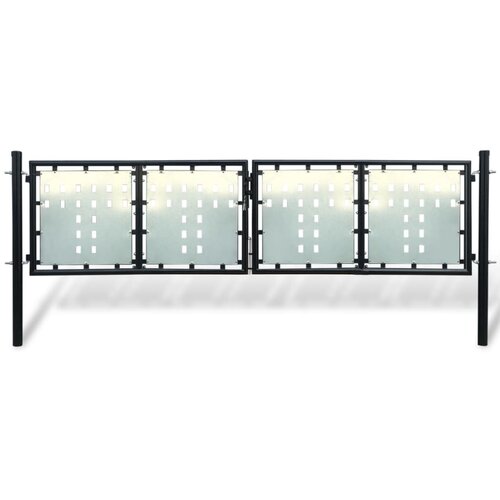vidaXL enojna ograjna vrata 300x125 cm črna Cene