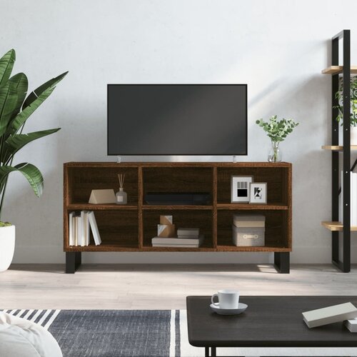 VidaXL TV omarica rjavi hrast 103,5x30x50 cm inženirski les Slike