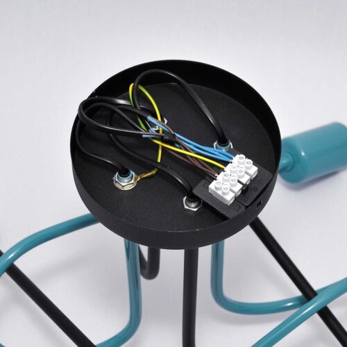  plafonski luster oxford 4xE27/15W/230V crna/tirkizna Slike