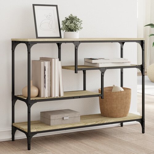 The Living Store Konzolna mizica sonoma hrast 100x30x75 cm inženirski les - Konzolna Mizica, (21575008) Slike