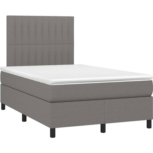  box spring s madracem LED tamnosivi 120 x 190 cm tkanina Slike
