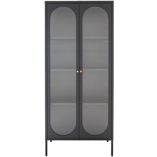 House Nordic Črna kovinska vitrina 80x180 cm Adelaide – Cene