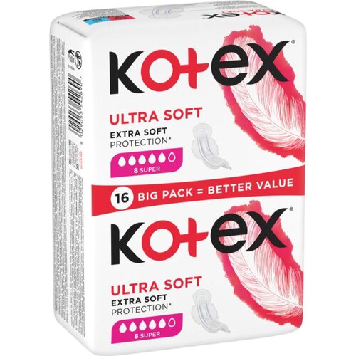 Kotex Ultra Soft Super vložki 16 kos Cene