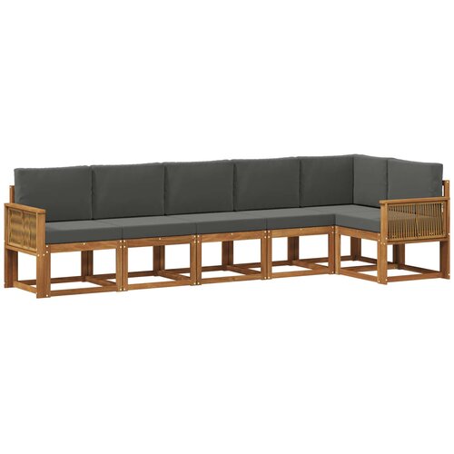 vidaXL Zunanja garnitura za sedenje 6 pcs Naravna in antracitna, (5000282492) Cene