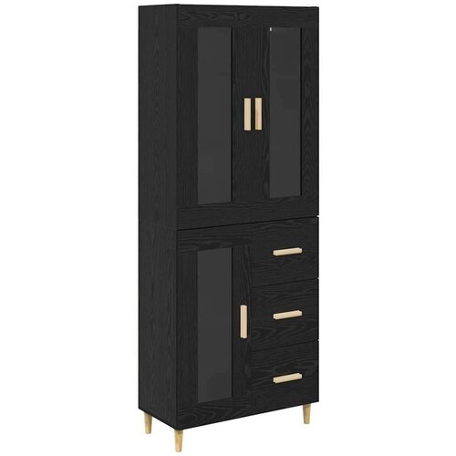 VidaXL Highboard Zidne s ladicama 2 pcs Crni hrast Konstruirano drvo Slike