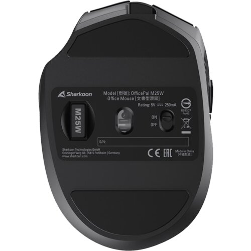 Sharkoon Mi&amp;scaron; OfficePal M25W Black, wireless/wire dual mode Slike