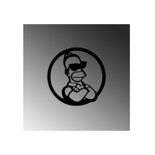 Wallity Zidna dekoracija Simpson 3, 33x33cm, Crna Slike