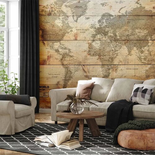  Foto tapeta - Map on Boards 150x105 Premium Cene