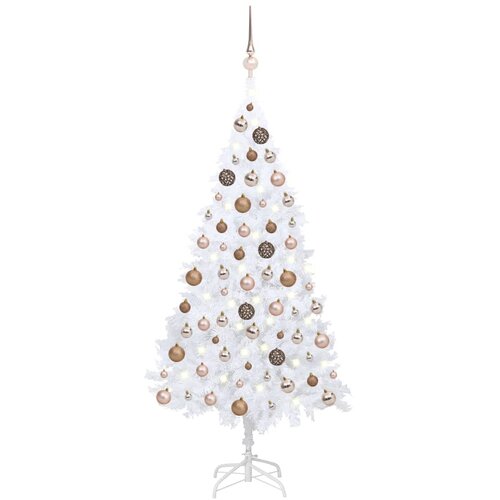 vidaXL umjetno božićno drvce LED s kuglicama bijelo 120 cm PVC Cene