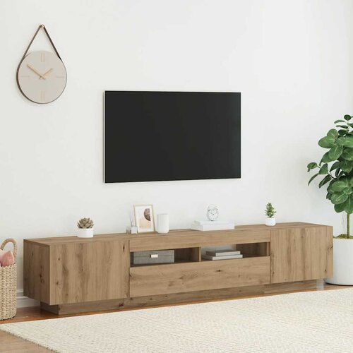 TV ormarić LED boja hrasta 200x35x40 cm konstruirano drvo Cene