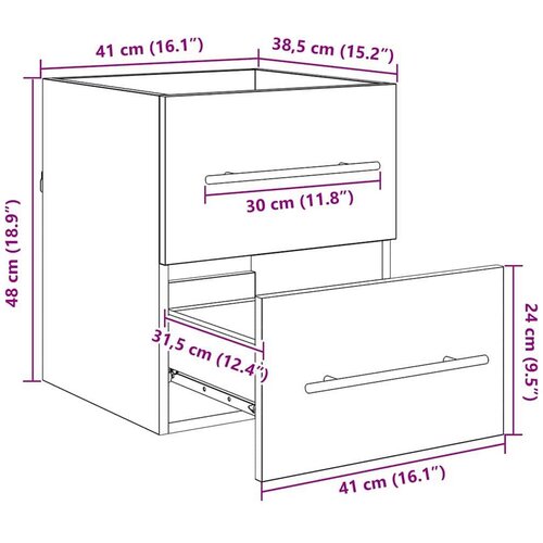  za Lavabo - Umivaonik s ladicama Betonski sivi 38 5 x 41 x 48 cm Slike