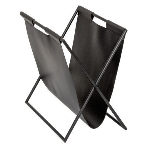Atmosphera Stalak za časopise 37x22x35 metal veštačka koža crna (206151) Cene