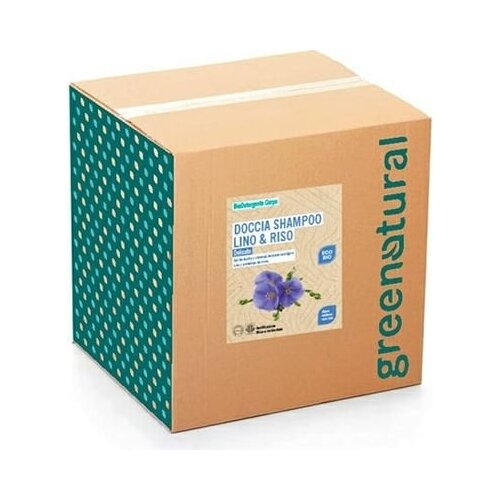 Greenatural 2u1 blagi &amp;scaron;ampon i gel za tu&amp;scaron;iranje s lanom i rižom - 10 kg Slike