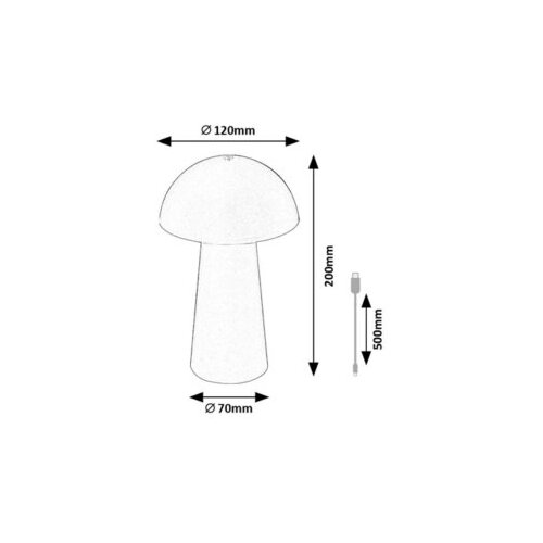 Rabalux Punjiva stona lampa Mireo, IP44, Dimabilna na touch LED 1.5W, 3000K, 20cm, Braon Slike