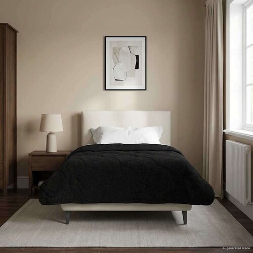  Zimska posteljnina Črna 155 x 220 cm Mikrofibra in Teddy flis, (5000284609) Cene