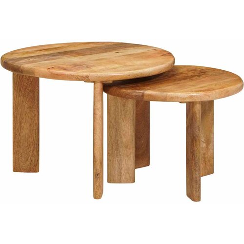  Stolovi za kavu na sklapanje 2 pcs Smeđa Čvrsto drvo manga Cijene