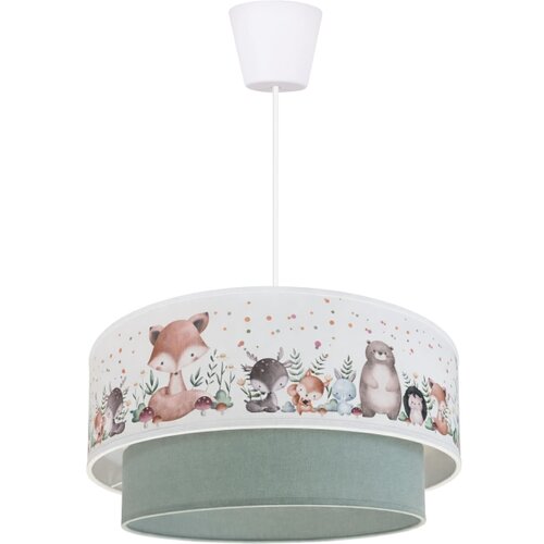  Brilagi- LED dečji luster na sajli BOBO 1xE27/10W/230V prečnik 40 cm bela/zelena/sa motivom životinja Slike