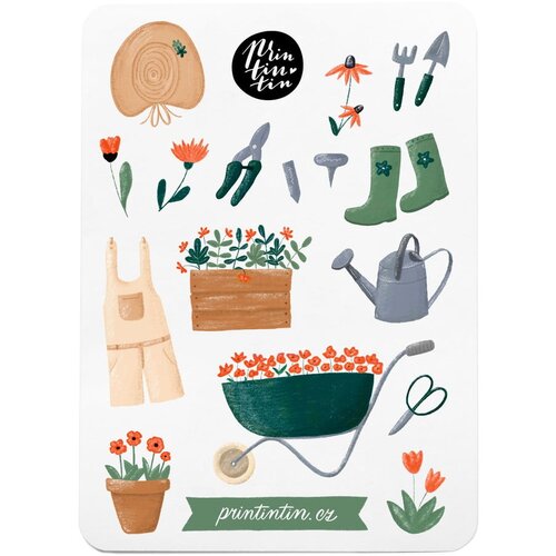Printintin Vinilne samoljepljive naljepnice s motivom vrta, 10,5 cm x 14,5 cm Cijene
