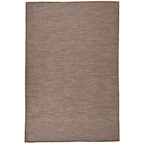 vidaXL Vanjski tepih ravnog tkanja 120 x 170 cm smeđi
