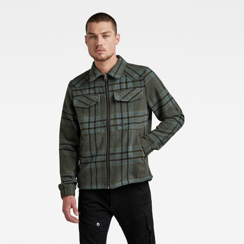 G-star Jacket - G-star Check overshirt jacket green Slike