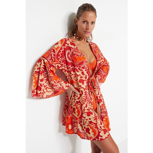 Trendyol Ženski kaftan za plažu, Crveni Cene