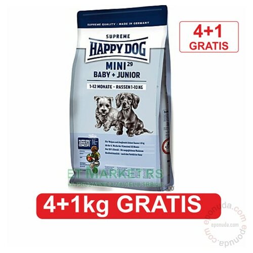 Happy Dog Supreme Baby Junior Mini, 4 kg +1 kg GRATIS Slike