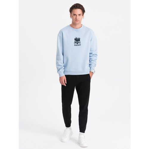 Ombre CARROT men's structured knit sweatpants - black Cene