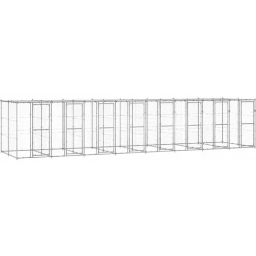 Zunanji pasji boks pocinkano jeklo s streho 19,36 m²