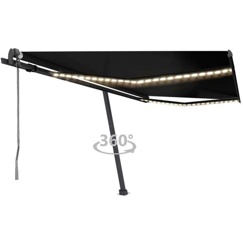  Automatska tenda sa senzorom za vjetar LED 400x350 cm antracit Cijene