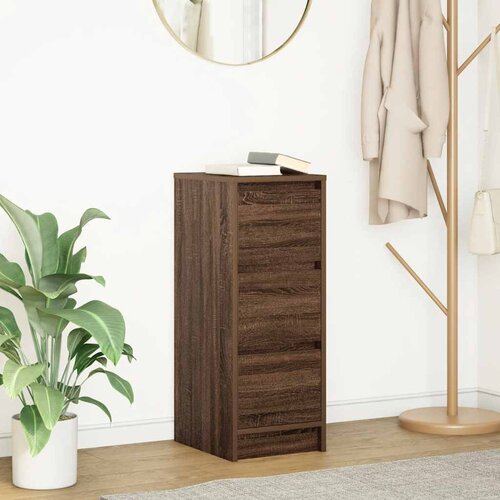 VidaXL Komoda boja smeđeg hrasta 29,5x34x76 cm od konstruiranog drva Slike