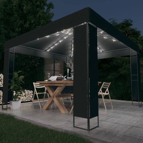  Sjenica s dva krova i LED svjetlosnim trakama 3 x 3 m antracit Cene