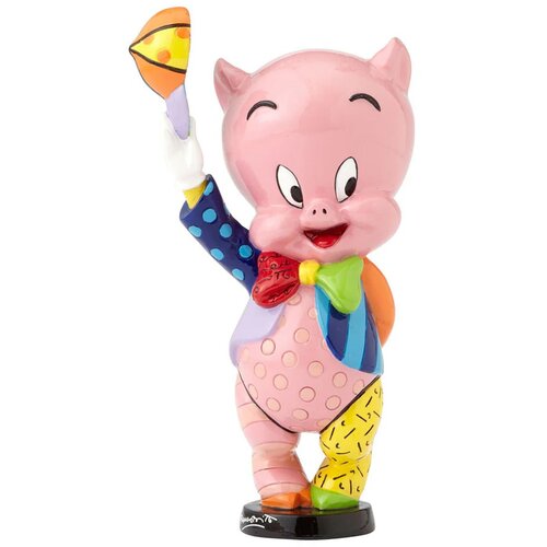 Romero Britto Porky Pig with Baseball Cap Figurine Cene