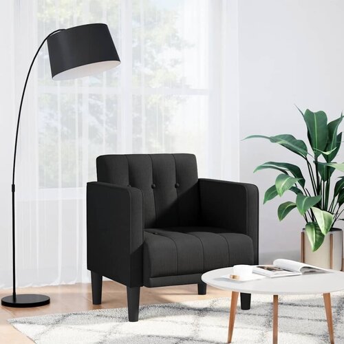 SOFA s naslonima za ruke Crna 53 cm Tkanina - Crna 1 Cijene