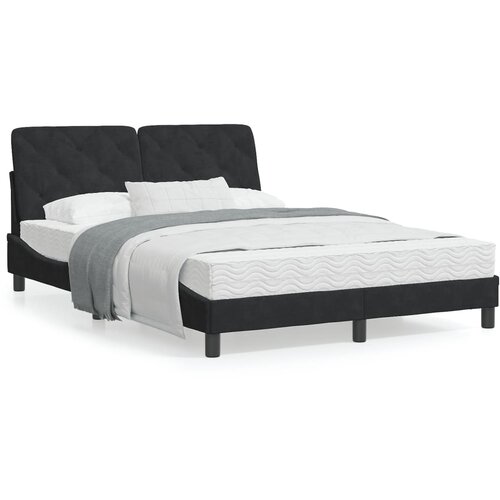 VidaXL Okvir za krevet s uzglavljem crni 140x200 cm bar&amp;scaron;unasti Slike