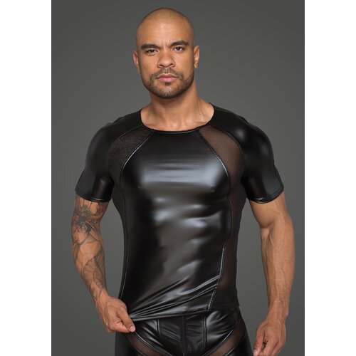 Noir Handmade H056 Men's T-Shirt Made of Powerwetlook with 3D Net Inserts L Cijene