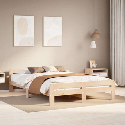 vidaXL Posteljni okvir brez vzmetnice 160x200 cm trdna borovina Cene