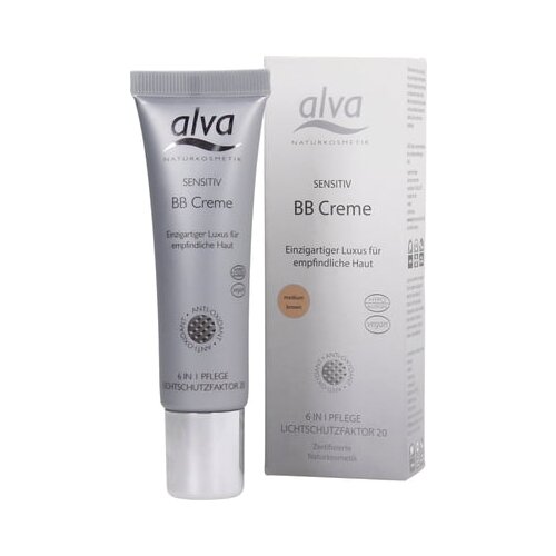 Alva Naturkosmetik Sensitiv - BB krema - Medium Brown Slike