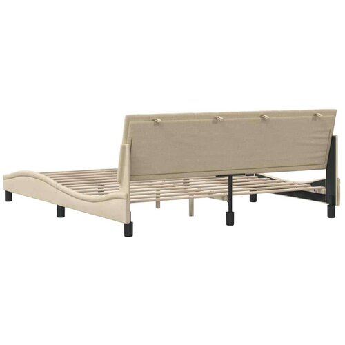  Okvir za krevet bez madraca krem 180 x 200 cm od tkanine - Krema 180 x 200 cm Slike