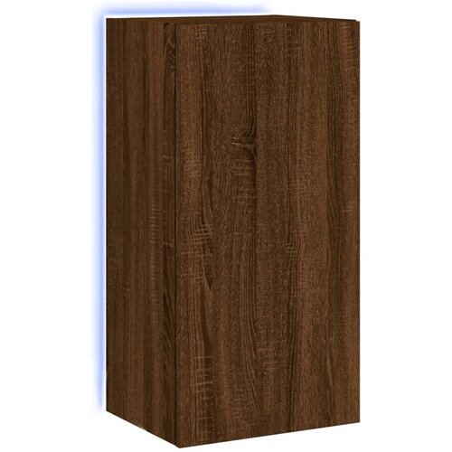 Maison Chic Stenska TV omarica - TV stojalo - Televizijska omarica z LED lučkami rjavi hrast 40,5x35x80 cm, (21701175) Cene