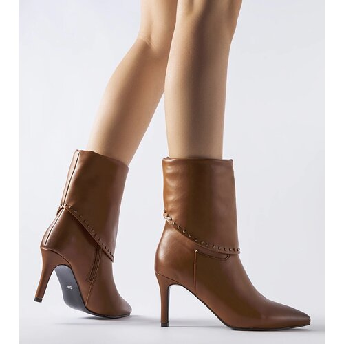 Gemre Brown insulated stiletto ankle boots Cipresso Cene