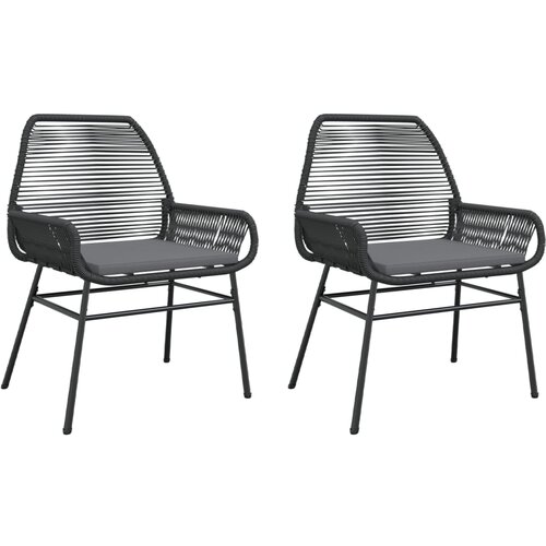 Maison Chic Vrtni stoli - Stol za vrt 2 kosa z blazinami črn poli ratan JS1388, (21878162) Slike