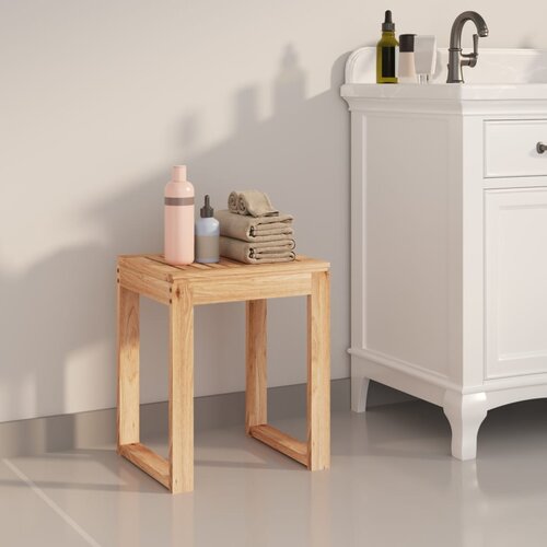 The Living Store Kopalniški stolček 40x30x46 cm trdna orehovina - Kopalniški Stolček, (21482449) Cene