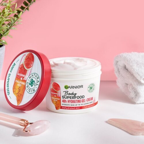 Garnier Body Superfood 48h Hydrating Gel-Cream Watermelon & Hyaluronic Acid vlažilna gel-krema za telo 380 ml za ženske Cene