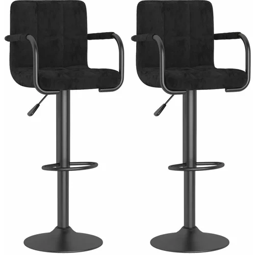 Barski stolčki 2 kosa črn žamet, (20817338)